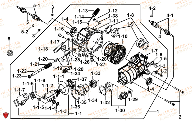 Differentiel Av Jusqu Au No Serie 016183 TGB Pieces TGB BLADE 425 IRS (Concerne les No serie RFCFBEFBD..type FBE-D)