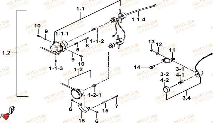 ECLAIRAGE AVANT TGB TGB BLADE 425 IRS