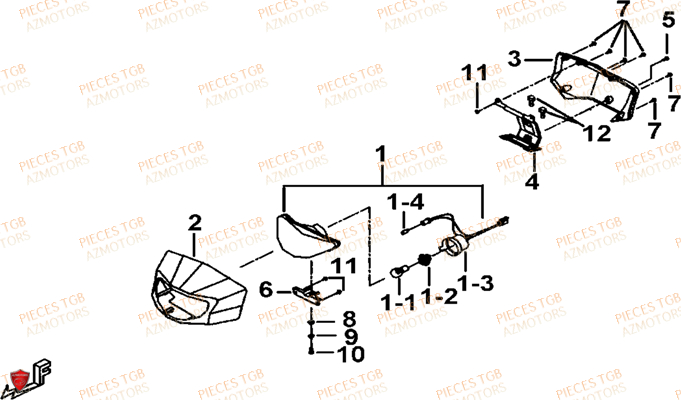 ECLAIRAGE AVANT (OPTION) AZMOTORS TGB BLADE 425 IRS