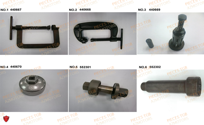 Outils 4 TGB Pieces TGB BLADE 425 IRS (Concerne les No serie RFCFBEFBD..type FBE-D)