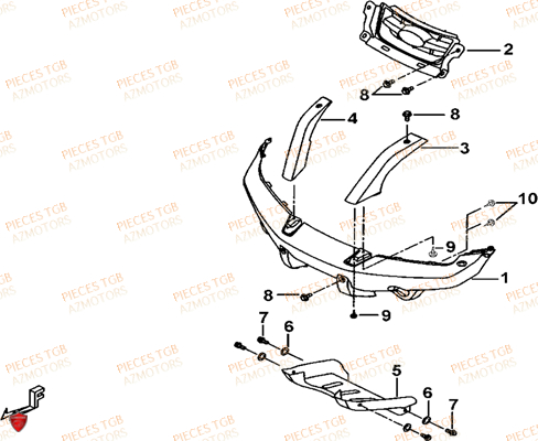 Pare Chocs TGB Pieces TGB BLADE 425 IRS (Concerne les No serie RFCFBEFBD..type FBE-D)