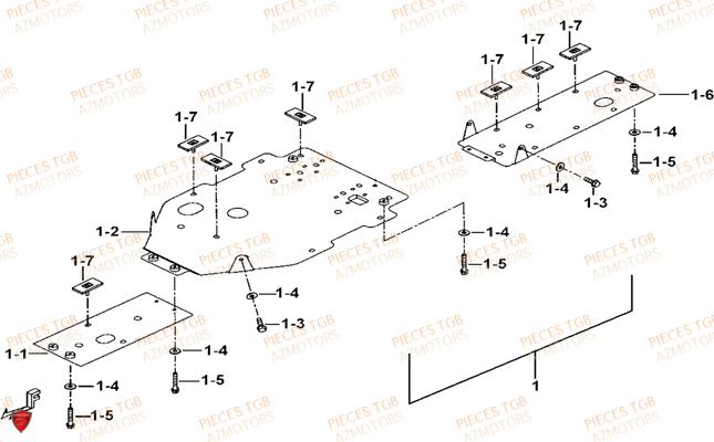 Protections Aluminium (option) TGB Pieces TGB BLADE 425 IRS (Concerne les No serie RFCFBEFBD..type FBE-D)