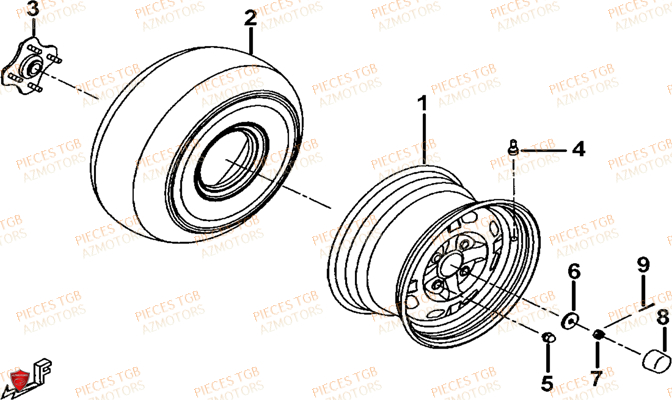 ROUES ARRIERE AZMOTORS TGB BLADE 425 IRS