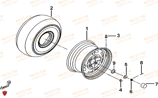 Roues Avant TGB Pieces TGB BLADE 425 IRS (Concerne les No serie RFCFBEFBD..type FBE-D)