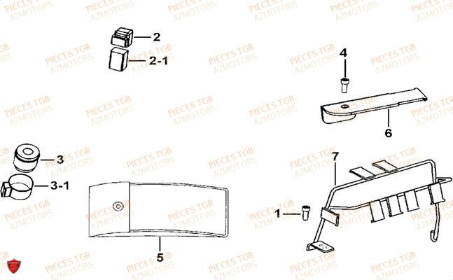 Supports TGB Pieces TGB BLADE 425 IRS (Concerne les No serie RFCFBEFBD..type FBE-D)