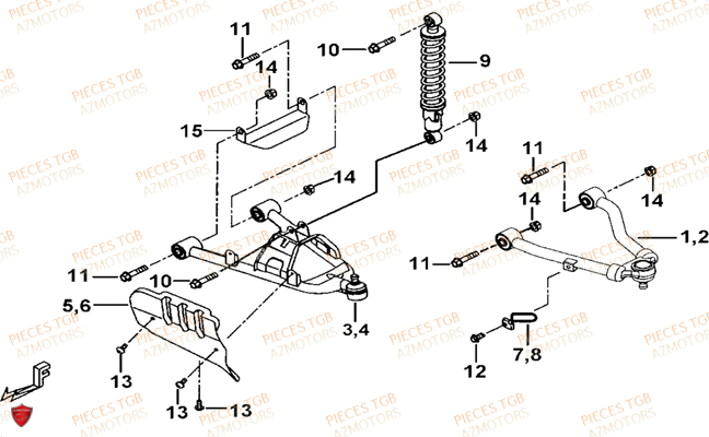 SUSPENSION AVANT AZMOTORS TGB BLADE 425 IRS