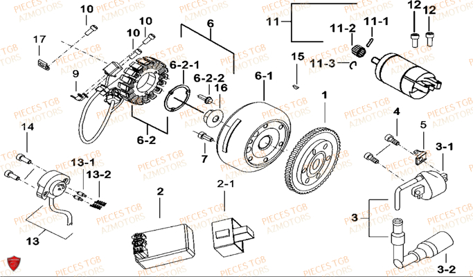 Systeme Electrique 1 TGB Pieces TGB BLADE 425 IRS (Concerne les No serie RFCFBEFBD..type FBE-D)