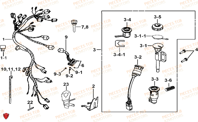 SYSTEME ELECTRIQUE 2 AZMOTORS TGB BLADE 425 IRS