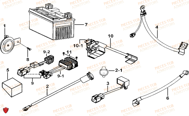 Systeme Electrique 3 TGB Pieces TGB BLADE 425 IRS (Concerne les No serie RFCFBEFBD..type FBE-D)