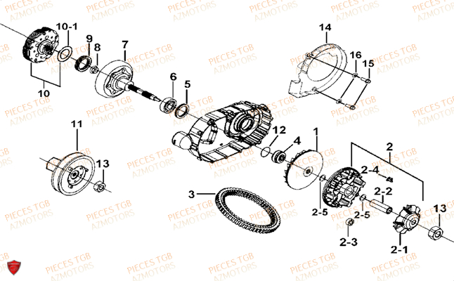 Variateur TGB Pieces TGB BLADE 425 IRS (Concerne les No serie RFCFBEFBD..type FBE-D)