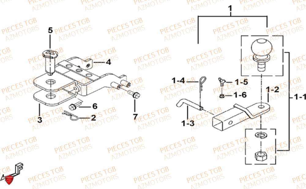Attelages Option TGB Pieces TGB BLADE 470 SL (No Serie RFCFTGTBD...Type:FTG-HRE)