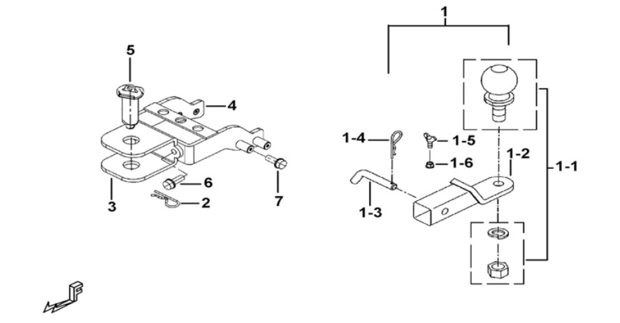 Attelage Option TGB Pieces TGB BLADE 470 SL (No Serie RFCFTGTBD...Type:FTG-HRE)