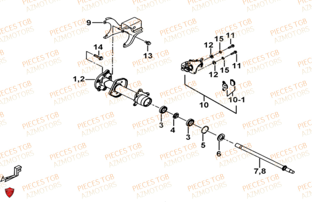 Axe Arriere TGB Pieces TGB BLADE 470 SL (No Serie RFCFTGTBD...Type:FTG-HRE)