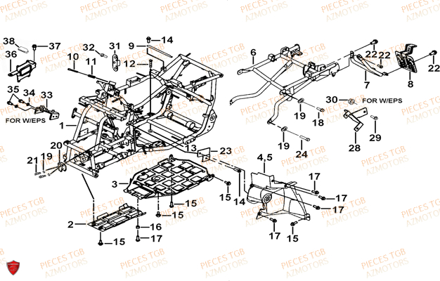 Chassis TGB Pieces TGB BLADE 470 SL (No Serie RFCFTGTBD...Type:FTG-HRE)