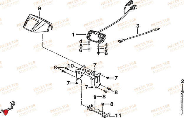 Compteur TGB Pieces TGB BLADE 470 SL (No Serie RFCFTGTBD...Type:FTG-HRE)