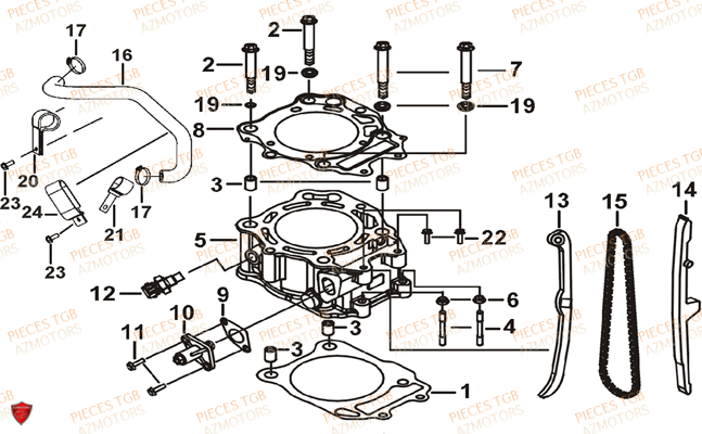 Cylindre TGB Pieces TGB BLADE 470 SL (No Serie RFCFTGTBD...Type:FTG-HRE)