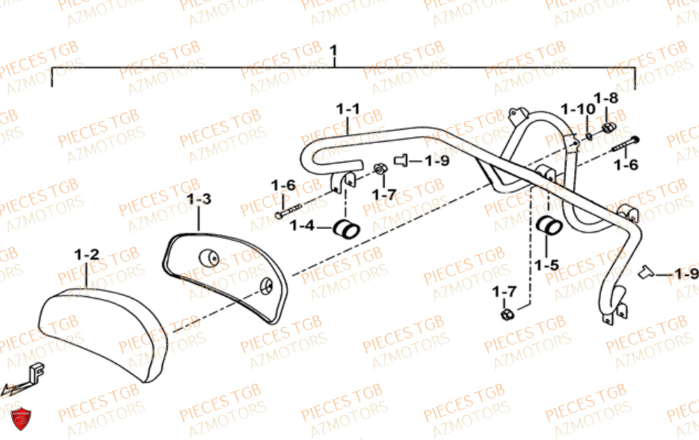 Dosseret Arriere Option TGB Pieces TGB BLADE 470 SL (No Serie RFCFTGTBD...Type:FTG-HRE)