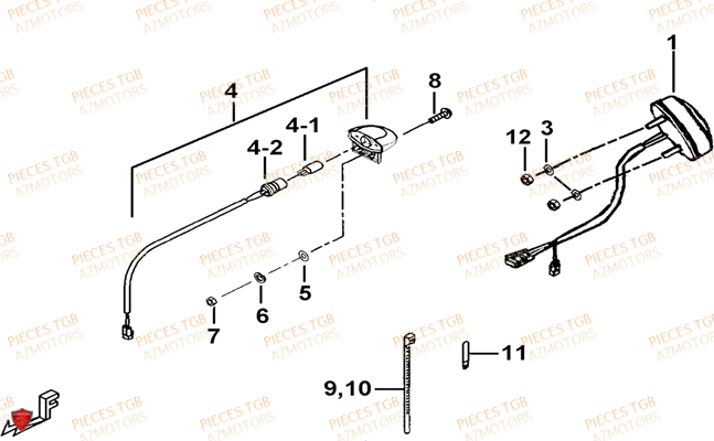 Eclairage Arriere TGB Pieces TGB BLADE 470 SL (No Serie RFCFTGTBD...Type:FTG-HRE)