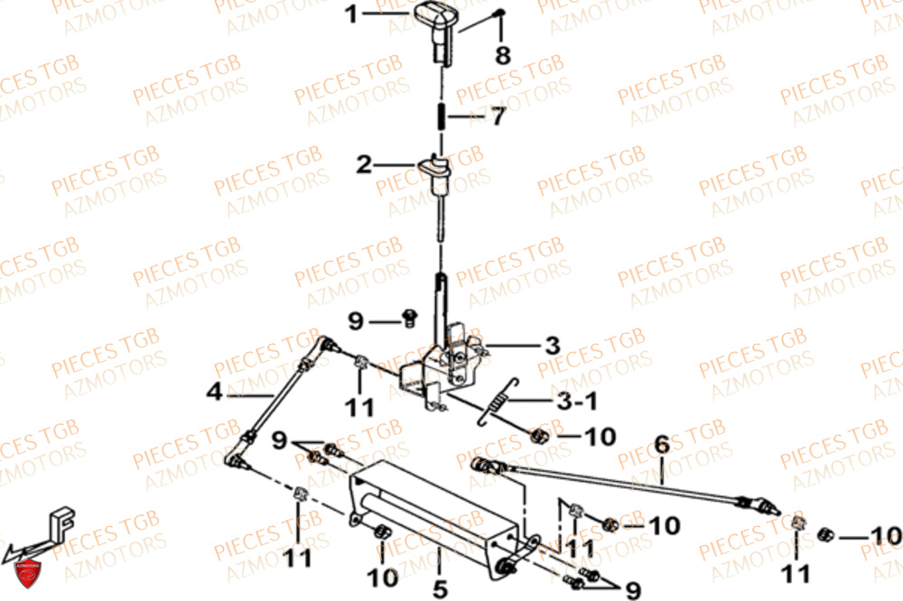 Levier De Vitesses TGB Pieces TGB BLADE 470 SL (No Serie RFCFTGTBD...Type:FTG-HRE)
