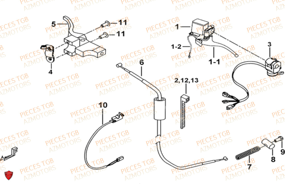 Maitre Cylindre TGB Pieces TGB BLADE 470 SL (No Serie RFCFTGTBD...Type:FTG-HRE)