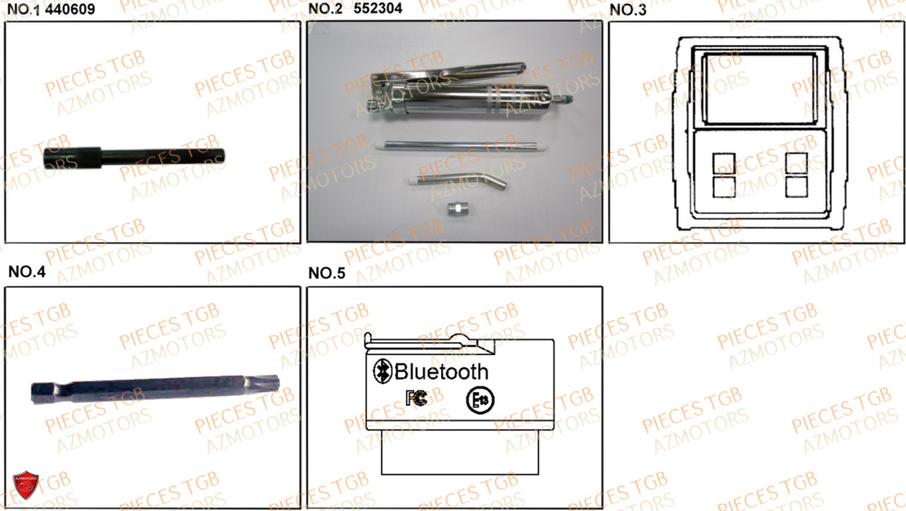 Outils 5 TGB Pieces TGB BLADE 470 SL (No Serie RFCFTGTBD...Type:FTG-HRE)