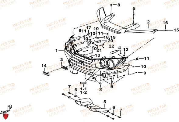 Pare Chocs TGB Pieces TGB BLADE 470 SL (No Serie RFCFTGTBD...Type:FTG-HRE)