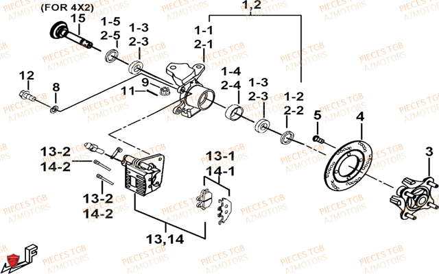 PORTE FUSEE DE DIRECTION AZMOTORS TGB BLADE 470 SL