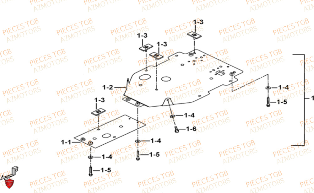 Protections Chassis Aluminium Option TGB Pieces TGB BLADE 470 SL (No Serie RFCFTGTBD...Type:FTG-HRE)