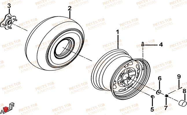 Roues Arriere TGB Pieces TGB BLADE 470 SL (No Serie RFCFTGTBD...Type:FTG-HRE)