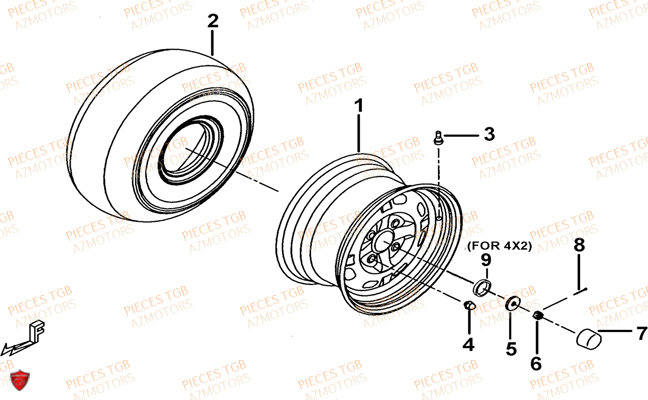 Roues Avant TGB Pieces TGB BLADE 470 SL (No Serie RFCFTGTBD...Type:FTG-HRE)