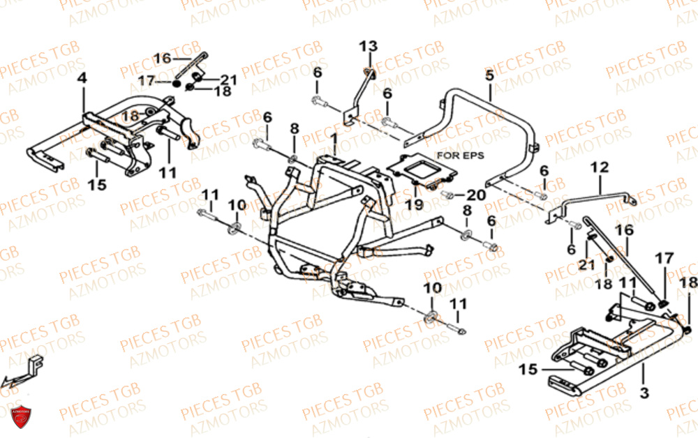Support Pare Chocs TGB Pieces TGB BLADE 470 SL (No Serie RFCFTGTBD...Type:FTG-HRE)
