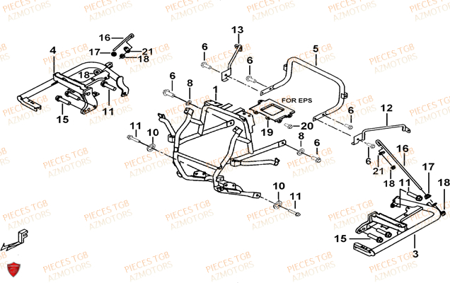 Support Pare Chocs TGB Pieces TGB BLADE 470 SL (No Serie RFCFTGTBD...Type:FTG-HRE)