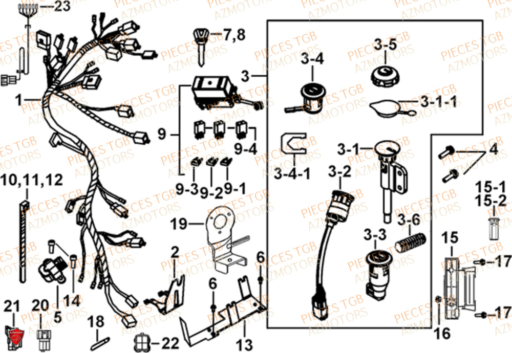 Systeme Electrique 2 TGB Pieces TGB BLADE 470 SL (No Serie RFCFTGTBD...Type:FTG-HRE)