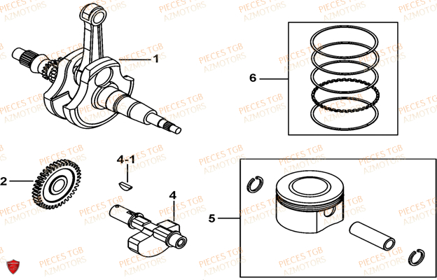 Vilebrequin TGB Pieces TGB BLADE 470 SL (No Serie RFCFTGTBD...Type:FTG-HRE)