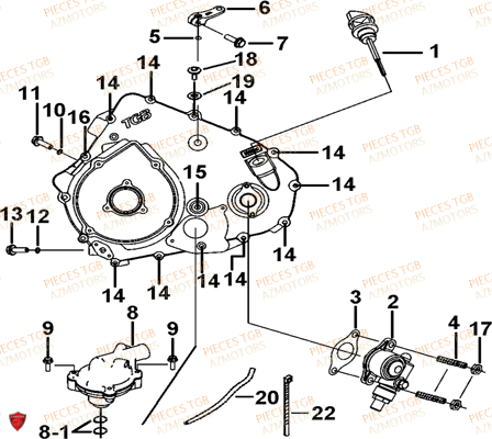 Cache Carter Moteur Gauche 2 TGB 