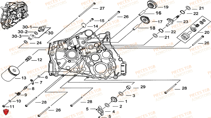 CARTER MOTEUR GAUCHE 1 TGB TGB BLADE 500 SL EFI