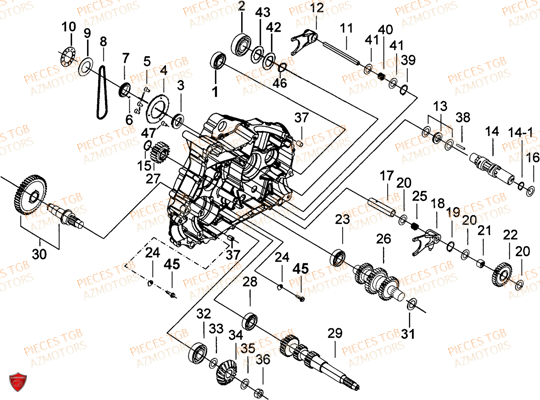 CARTER MOTEUR GAUCHE 2 TGB TGB BLADE 500 SL EFI