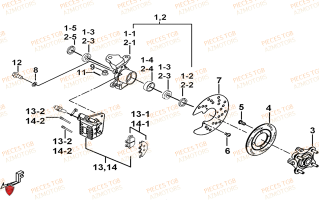 PORTE FUSEE DE DIRECTION TGB TGB BLADE 500 SL EFI