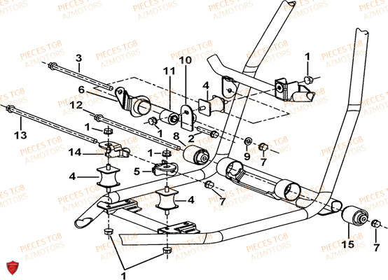 SUPPORTS MOTEUR TGB TGB BLADE 500 SL EFI