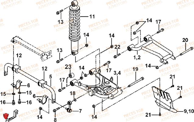 SUSPENSION ARRIERE TGB TGB BLADE 500 SL EFI