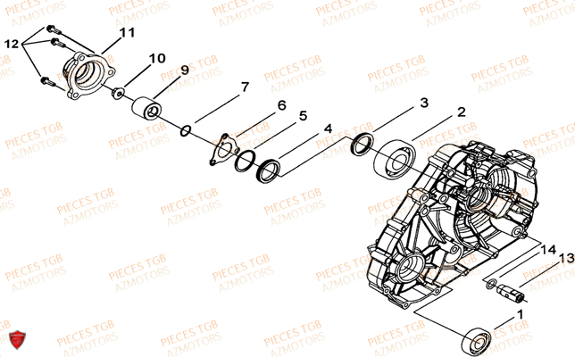 Cache Carter Moteur Gauche 1 TGB Pieces TGB BLADE 550 LT FI 4x4 NEW (No Serie RFCFLGFLE...Type FBG-HDLE)
