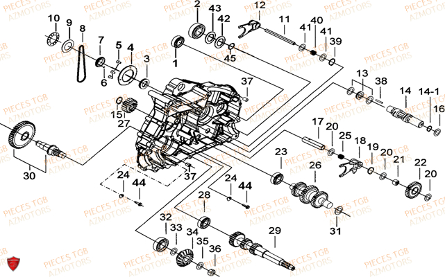 Carter Moteur Gauche 2 TGB Pieces TGB BLADE 550 LT FI 4x4 NEW (No Serie RFCFLGFLE...Type FBG-HDLE)