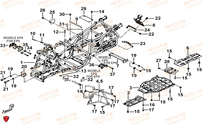 Chassis TGB Pieces TGB BLADE 550 LT FI 4x4 NEW (No Serie RFCFLGFLE...Type FBG-HDLE)