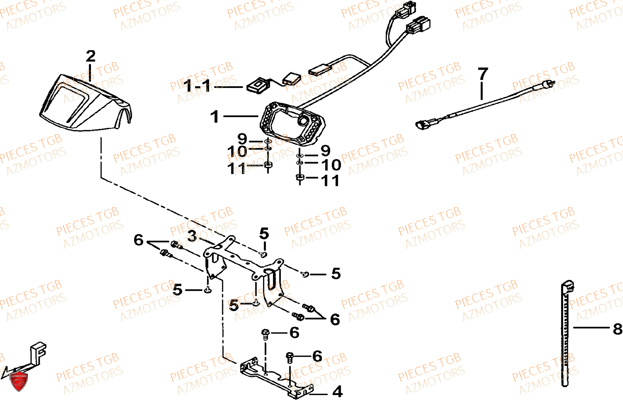 Compteur TGB Pieces TGB BLADE 550 LT FI 4x4 NEW (No Serie RFCFLGFLE...Type FBG-HDLE)