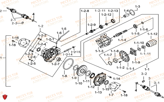 Differentiel Arriere TGB Pieces TGB BLADE 550 LT FI 4x4 NEW (No Serie RFCFLGFLE...Type FBG-HDLE)