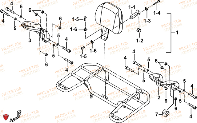 Dosseret Option TGB Pieces TGB BLADE 550 LT FI 4x4 NEW (No Serie RFCFLGFLE...Type FBG-HDLE)