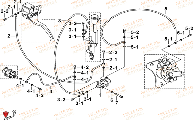 Frein Arriere TGB Pieces TGB BLADE 550 LT FI 4x4 NEW (No Serie RFCFLGFLE...Type FBG-HDLE)