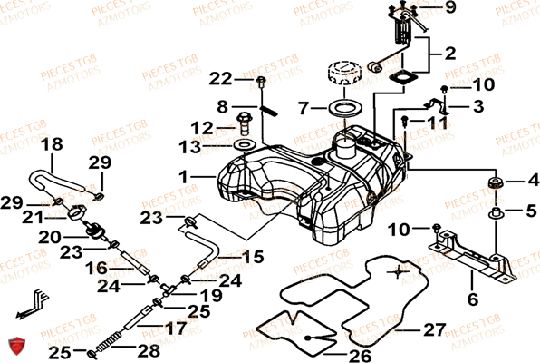 RESERVOIR AZMOTORS TGB BLADE 550LT FI 4X4 NEW