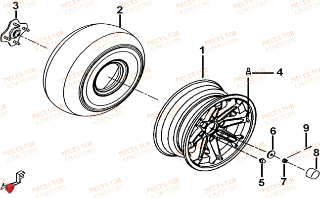 Roues Arriere TGB Pieces TGB BLADE 550 LT FI 4x4 NEW (No Serie RFCFLGFLE...Type FBG-HDLE)