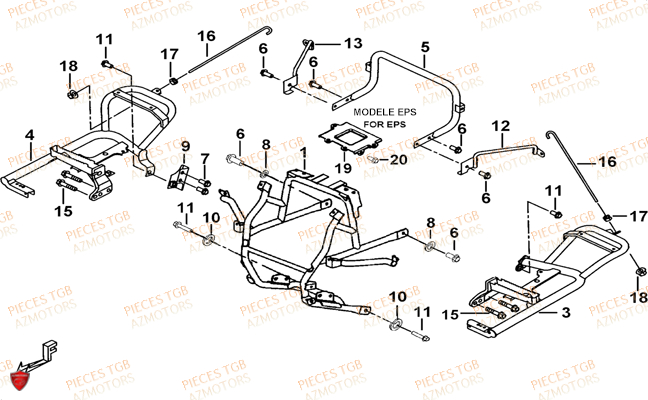 Support Pare Chocs TGB Pieces TGB BLADE 550 LT FI 4x4 NEW (No Serie RFCFLGFLE...Type FBG-HDLE)